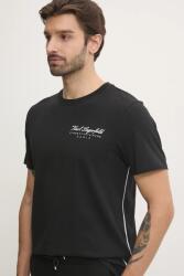 Karl Lagerfeld pamut póló - fekete M - answear - 26 890 Ft