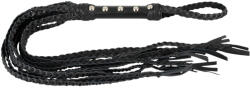 ZADO - 9 szálas bőr fonott korbács (fekete) - szexshop