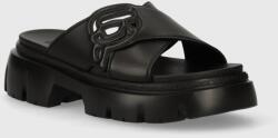 Karl Lagerfeld bőr papucs SUN TREKKA NFT fekete, női, platformos, KL83504 - fekete Női 35