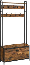 VASAGLE Vintage Ipari Előszobabútor Cipősszekrénnyel és Paddal (EUZ-HSR405B01) - prodis