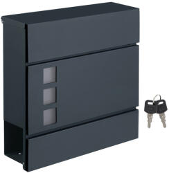 SONGMICS Modern Fali Postaláda Újságtartóval Antracitszürke Acél (EUZ-GMB052G01)