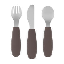 Petite&Mars PETITE&MARS Rozsdamentes acél evőeszközkészlet Take&Match Bitter Cocoa 12m+