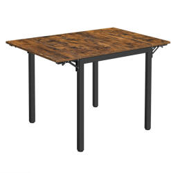 VASAGLE Vintage Összecsukható Étkezőasztal Ipari Stílusú Barna/Fekete (EUZ-KDT077B01V1)