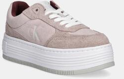 Calvin Klein velúr sportcipő BOLD PLATF LACEUP LOW MG SUEDE rózsaszín, YW0YW01575 - rózsaszín Női 41