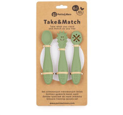PETITEMARS PETITE&MARS Szett 3 db szilikon edzőkanál Take&Match Sweet Pea 6m+