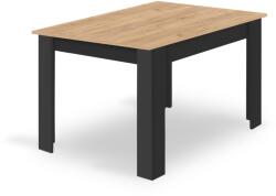  Étkezőasztal MADO fekete, tölgyfából készült asztallappal 120x80cm
