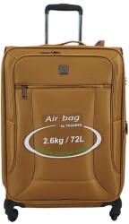 Touareg két részes mustár színű négykerekű bővíthető közepes bőrönd AIR6932-Mustár M - minosegitaska