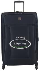 Touareg két részes fekete négykerekű bővíthető nagy bőrönd AIR6932-Fekete L - minosegitaska