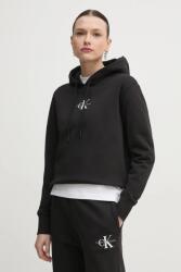 Calvin Klein felső fekete, női, sima, kapucnis, J20J225358 - fekete XS