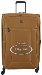 Touareg két részes mustár színű négykerekű bővíthető nagy bőrönd AIR6932-Mustár L - minosegitaska
