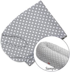 Scamp Formázható univerzális szoptatós párna pamut huzat - Grey White Dots