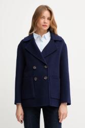 Benetton gyapjú kabát sötétkék, 28F7DN083 - sötétkék M