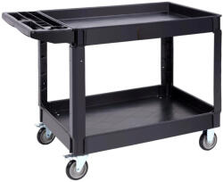 VEVOR 2 szintes szervizkocsi 249 kg teherbírású PP anyagból, fékezhető kerekekkel kiszolgáló kocsi 116x65x85cm műhelykocsi