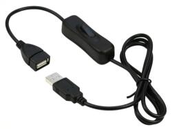  Cablu prelungitor incarcare USB-A T-M cu switch ON/OFF 1m, kupaasw1 (KUPAASW1)