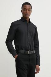 HUGO BOSS pamut ing férfi, olasz galléros, fekete, slim, 50293691 - fekete 44