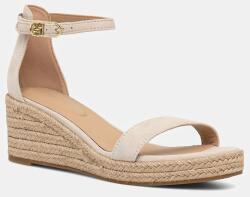 Tommy Hilfiger velúr szandál SUEDE ANKLE MID WEDGE ESPADRILLE - bézs Női 41