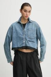 Karl Lagerfeld Jeans pamut ing női, galléros, relaxed, A1W11034 - kék L