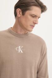 Calvin Klein pamut pulóver könnyű, barna, J30J327404 - barna M