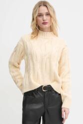 Levi's gyapjúkeverék pulóver meleg, női, sárga, félgarbó nyakú, A8507 - sárga M