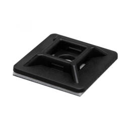 Somogyi Elektronic CTT 28BK kábelkötegelő talp, UV védett, 4 oldalas, öntapadó ragasztó, fúrható, fekete - koronaphone