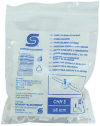 Somogyi Elektronic CHR 8 kábelbilincs szöggel, 8mm, 50 db, kerek vezetékhez - koronaphone