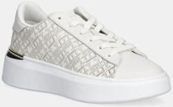 Tommy Hilfiger bőr sportcipő TH MONOGRAM PLATFORM SNK bézs, FW0FW09155 - bézs Női 41