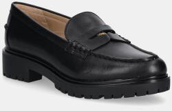 Lauren Ralph Lauren bőr mokaszin Marli fekete, platformos, 802967752001 - fekete Női 38