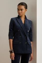 Lauren Ralph Lauren zakó sötétkék, sima, kétsoros gombolású, 200P03549 - sötétkék 34