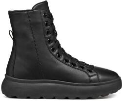 Geox bőr csizma D SPHERICA EC4.1 D fekete, női, téliesített, lapos talpú, D36TCD 00085 C9999 - fekete Női 40