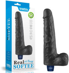 Lovetoy Real Softee élethű fekete herés vibrátor - 25 cm