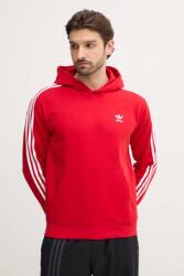 Adidas felső 3-Stripes piros, férfi, nyomott mintás, kapucnis, IR9868 - piros M