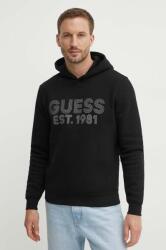 GUESS felső BEAU fekete, férfi, nyomott mintás, kapucnis, M4YQ36 K9Z21 - fekete M