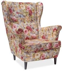 SIGNAL MEBLE LORD fotel | virágok szürke (LORDCWM25)