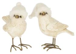  Dekoráció madár szőrös sapkában poly 6, 5x4x8 cm krém 2 féle 1db, figura nem választható (MS221277-2.5D)