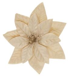 Művirág mikulásvirág csipeszes, textil, 16 cm, pezsgő (A1-AB0116-7)