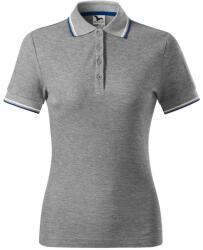 MALFINI Női galléros póló Focus - Sötétszürke melírozott | 2XL (2331217)