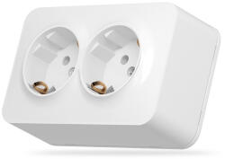 Videx Fehér színű falon kívüli dupla földelt csatlakozó aljzat Videx (LEDM VF BNS22G W)