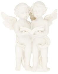  Dekoráció angyal könyvvel álló poly 9, 5x7x12 cm fehér (P889-518)