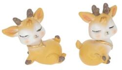  Dekoráció szarvas ülő, fekvő poly 3, 9x3, 2x5cm barna, fehér (LR23B-5210)