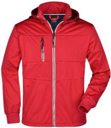 James & Nicholson (Daiber) Férfi sportos softshell kabát JN1078 - Piros / sötétkék / fehér | 3XL (1-JN1078-1714175)