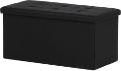 Autronic Taburet cu spațiu de depozitare, negru, 76 x 37 x37 cm, negru