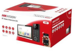 Hikvision DS-KIS612-P Egylakásos IP video-kaputelefon szett; DS-KH6350-WTE1+DS-KV6124-WBE1+2db PSU+SD kártya+DS-KABV6114-RS