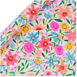  BSB tek. csomagolópapír (70x400 cm) neon nyári virágok, Blazing Blooms (5) (RPS170)