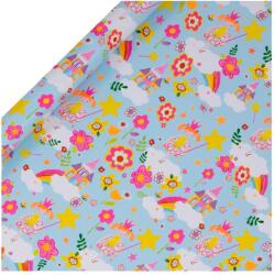 BSB tek. csomagolópapír (70x200 cm) világoskék, hercegnős, kastélyos (5) (RJ35)