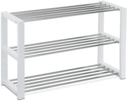 Autronic Cipőtartó állvány 3 szintes, fehér, 80 x 30 x 50cm, fehér, 3 emelet