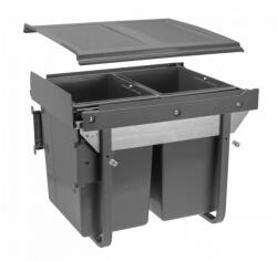 GTV Hulladékgyűjtő szemetes PRACTI ECO 450, 2x20 literes, antracit, előlaprögzítővel (PB-45-MF2X20-60A)