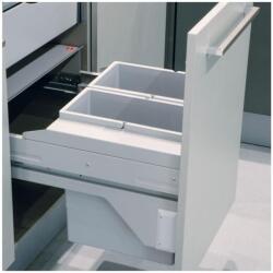 Hailo Hulladékgyűjtő szemetes 450 mm, 2x14 literes, világosszürke, csillapított csukódással (HMK_3610481)