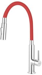 FERRO Zumba Slim BZA43R piros csaptelep flexibilis, zuhanyváltós kifolyócsővel (F1112)