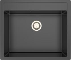 Kevmil MILAN gránit mosogató fekete, (60 x 50 cm) (MILANA)