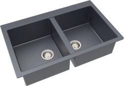 Kevmil VIVIEN gránit mosogató szürke, (78 x 50 cm) (VIVIENSZ)